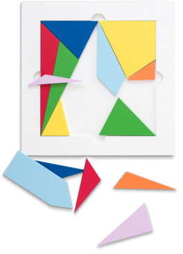 Particolare del puzzle in legno delle tessere dello Stomachion, 