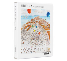 Confezione gioco da tavola puzzle Ortigia Piazza Duomo vista d'insieme, 