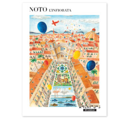 Confezione gioco da tavola puzzle Noto l'infiorata vista d'insieme, 