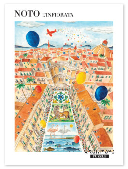 Confezione gioco da tavola puzzle Noto l'infiorata vista d'insieme, 