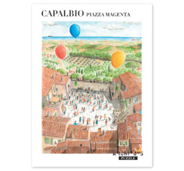 Confezione gioco da tavola puzzle Capalbio vista d'insieme, 