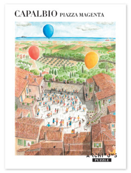 Confezione gioco da tavola puzzle Capalbio vista d'insieme, 