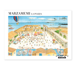 Confezione gioco da tavola puzzle Marzamemi vista d'insieme, 