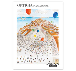 Confezione gioco da tavola puzzle Ortigia Piazza Duomo vista d'insieme, 