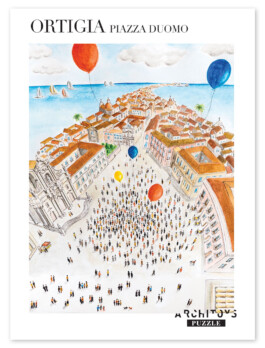 Confezione gioco da tavola puzzle Ortigia Piazza Duomo vista d'insieme, 