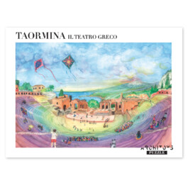 Confezione gioco da tavola puzzle Taormina vista d'insieme, 